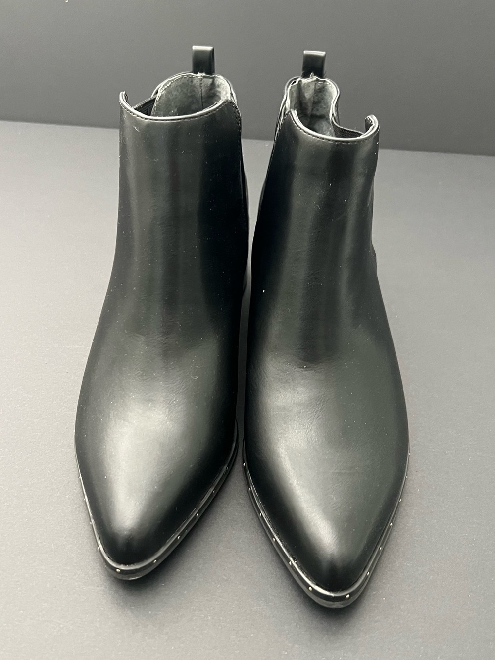 Bar III Black Pointed Toe Ankle Heeled Boots